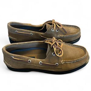 NWOT Sperry Authentic Original 2-Eye Suede Boat Shoes Men’s Size 7.5 Tan/Brown